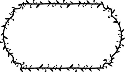 Rectangular Frame laurel wreath silhouette black horizontal vintage frames flower floral leaf border Botanical laurel ornate art leaf Elements design border retro badge decoration element isolated 