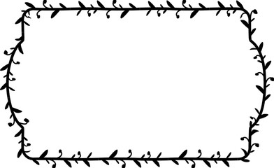Rectangular Frame laurel wreath silhouette black horizontal vintage frames flower floral leaf border Botanical laurel ornate art leaf Elements design border retro badge decoration element isolated 