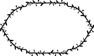 Rectangular Frame laurel wreath silhouette black horizontal vintage frames flower floral leaf border Botanical laurel ornate art leaf Elements design border retro badge decoration element isolated 