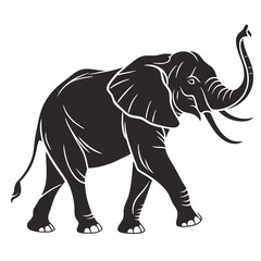 Elephant Silhouette Illustration With Detailed Outlines Vector Artwork For Wildlife Designs And Animal Graphics Projects Creative Decoration