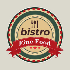 Obraz premium Bistro Fine Food Logo Design with Vintage Style 