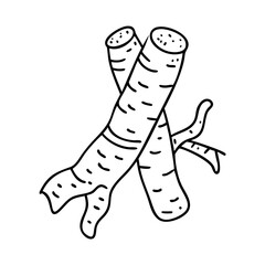 horseradish root icon, horseradish root vector illustration-simple illustration of horseradish root, perfect for horseradish root logos and icons