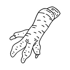 horseradish root icon, horseradish root vector illustration-simple illustration of horseradish root, perfect for horseradish root logos and icons