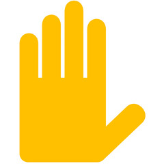 yellow silhouette stop hand gesture