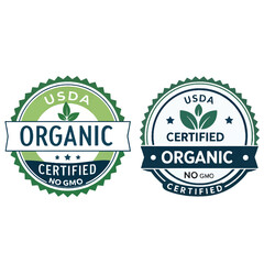 USDA Organic, Certification stamp, Label Logo ,symbol Badges label ,vector icon