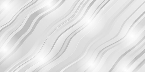 Obraz premium Vector abstract white and grey wave background. Smooth line background, blurred pattern. Light pale texture.