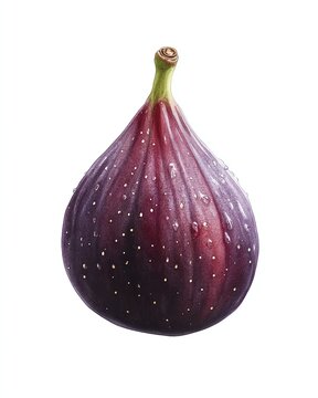 recommend clip art: a fig clipart, sweet fruit, watercolor painting, purple and red, isolated on white background