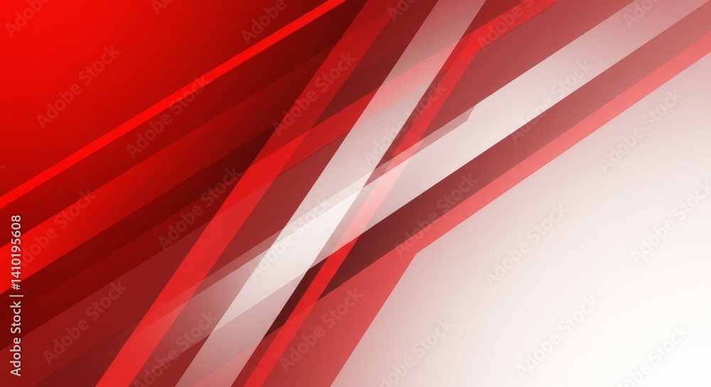 Poster abstract red and white geometric design - modern abstract background with red and white geometric sh