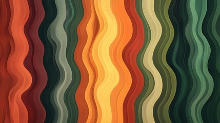 Abstract Wavy Lines in Earthy Tones