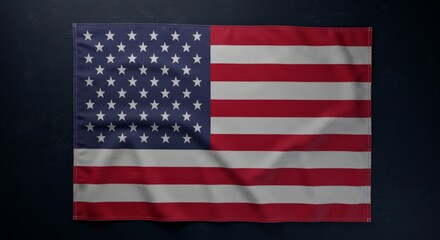 Obraz premium American Flag Fabric Texture Generative AI - Patriotic symbol, national pride, American identity, freedom, democracy. High-resolution of the US flag