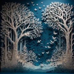 Paper Cut Art Style Background