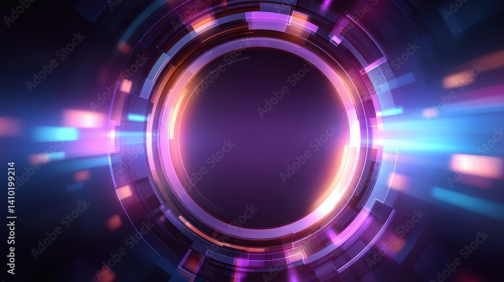 Aufkleber mesmerizing abstract background, a circular design with stunning light effects for modern visual pro