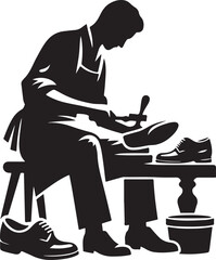 cobbler silhouette icon vector illustration on white background.