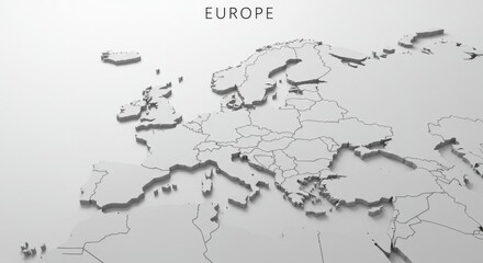 Three Dimensional Gray Embossed World Map