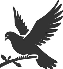 Pigeon bird silhouette vector