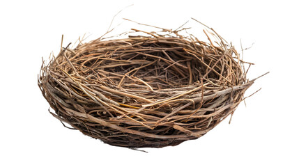 Obraz premium Birds Nest Isolated on White Background - Cutout Design Element