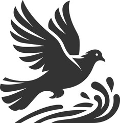 Pigeon bird silhouette vector