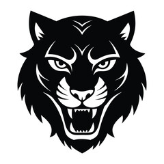 Tiger Head Silhouette – Bold Animal Illustration for Graphic Design and Branding