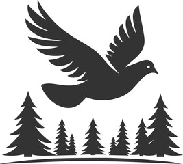 Pigeon bird silhouette vector