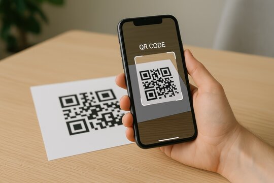Scanning QR code with smartphone