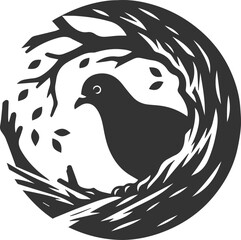 Pigeon bird silhouette vector