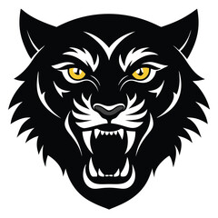 Tiger Head Silhouette – Bold Animal Illustration for Graphic Design and Branding