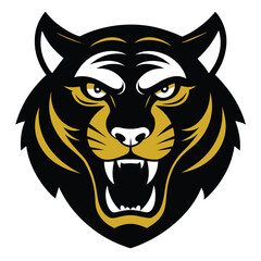 Tiger Head Silhouette – Bold Animal Illustration for Graphic Design and Branding