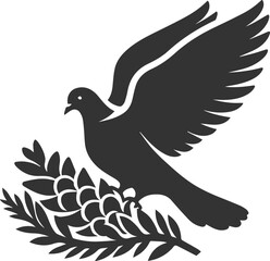 Pigeon bird silhouette vector