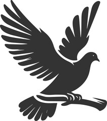 Pigeon bird silhouette vector