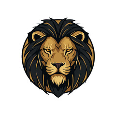 Obraz premium Majestic Lion Head in Golden and Black Colors