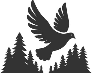 Pigeon bird silhouette vector