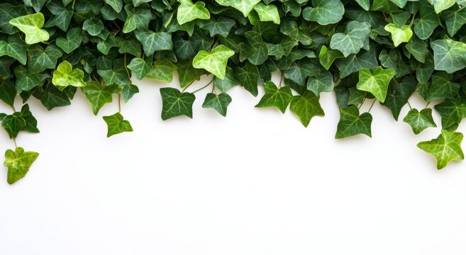 Fresh green ivy leaves border