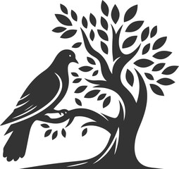 Pigeon bird silhouette vector