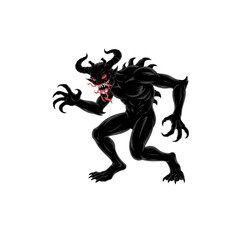 Fototapeta premium A spooky cartoon black silhouettes vector icons isolated on white background