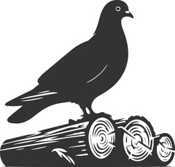 Pigeon bird silhouette vector