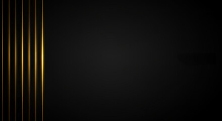 Golden Lines on Black Background - Abstract featuring vertical golden lines on a dark black background. Perfect for modern designs