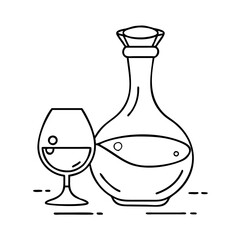 decanter with red wine icon, decanter with red wine vector illustration-simple illustration of decanter with red wine, perfect for decanter with red wine logos and icons
