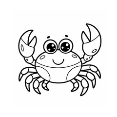 Fototapeta premium Colouring vector illustration of a funny crab,mascot face design isolated on white background 