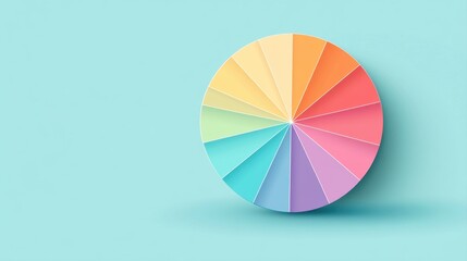 Obraz premium Color Wheel Illustration on a Soft Blue Background for Creative Design and Art Projects