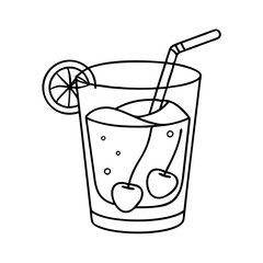 punch glass with cherry icon, punch glass with cherry vector illustration-simple illustration of punch glass with cherry, perfect for punch glass with cherry logos and icons