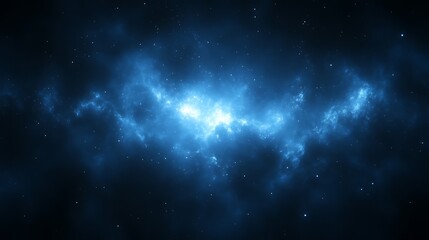 Celestial Nebula Glowing Brightly In Dark Space