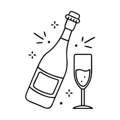 prosecco bottle icon, prosecco bottle vector illustration-simple illustration of prosecco bottle, perfect for prosecco bottle logos and icons