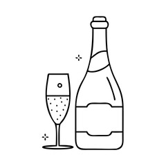 prosecco bottle icon, prosecco bottle vector illustration-simple illustration of prosecco bottle, perfect for prosecco bottle logos and icons