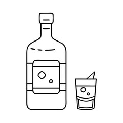 vodka bottle icon, vodka bottle vector illustration-simple illustration of vodka bottle, perfect for vodka bottle logos and icons