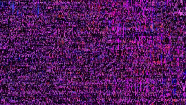 Digital glitch background animation showing colorful distortion effects
