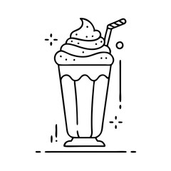 milkshake with whipped cream icon, milkshake with whipped cream vector illustration-simple illustration of milkshake with whipped cream, perfect for milkshake with whipped cream logos and icons