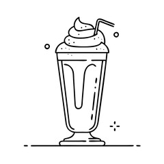 milkshake with whipped cream icon, milkshake with whipped cream vector illustration-simple illustration of milkshake with whipped cream, perfect for milkshake with whipped cream logos and icons