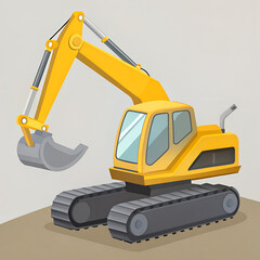 excavator on a white background
