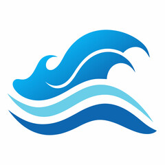 Abstract Blue Waves Illustration With Curved Lines For Ocean Theme Designs And Creative Digital Art On White Background