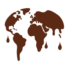 Chocolate World Map Concept with Dripping Effect © rashelrs43